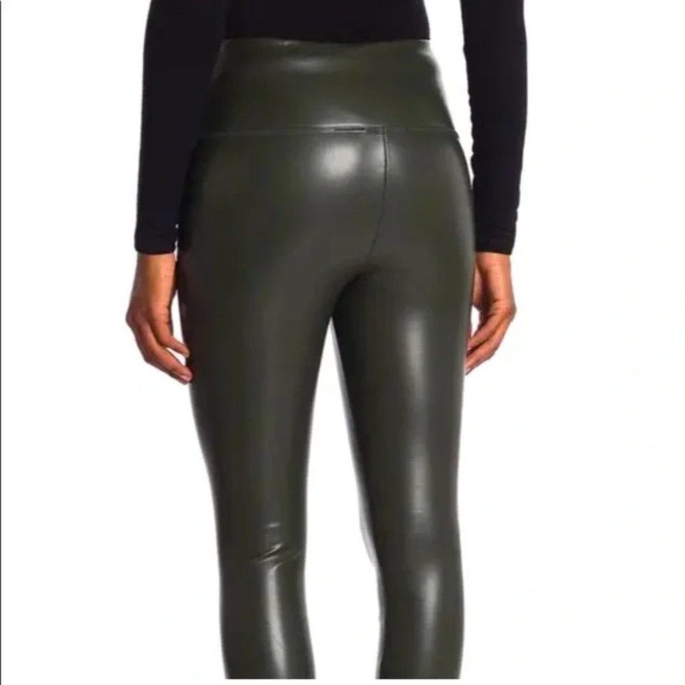 La Classe Couture Faux Leather Leggings Pants Olive/Green Size XSmall - Picture 3 of 6